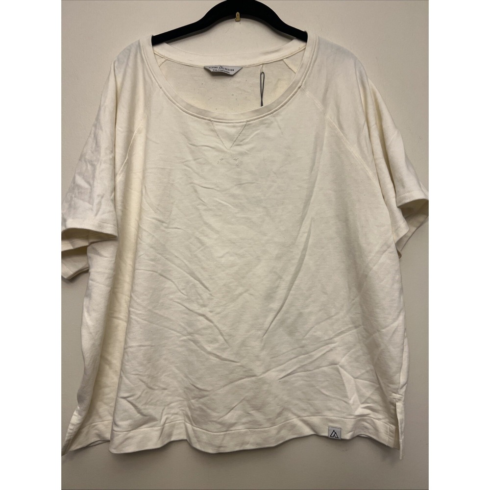 Alpine design women's French Terry shirt, XXL, cream NWT